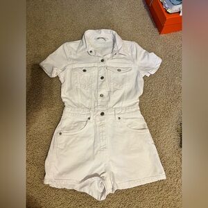 White Zara denim romper